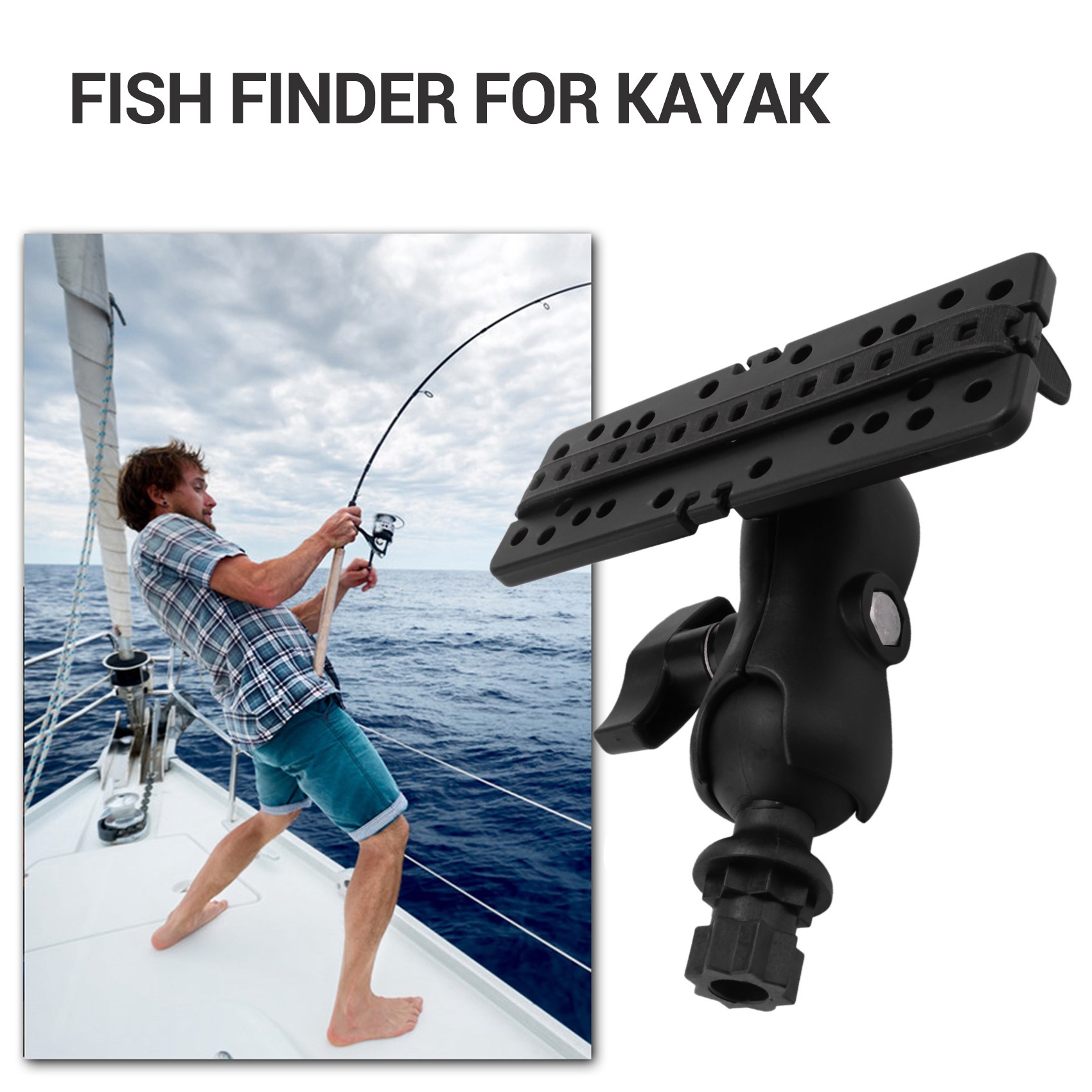 Fish Finder Mount - NALFI-Ball Mount With Fish Finder And