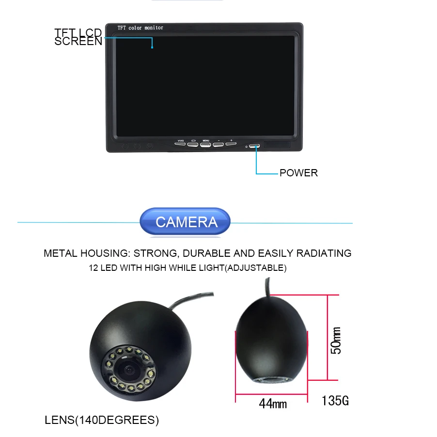 20m Cable  7'' 1000TVL HD Wate - Underwater Camera review and price